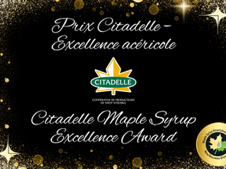 Prix Citadelle Excellence acéricole 2026 - Ouverture des mises en candidature