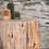 Miniature : Table d’appoint en cèdre massif, création artisanale en bois recyclé par Gris Groseille.