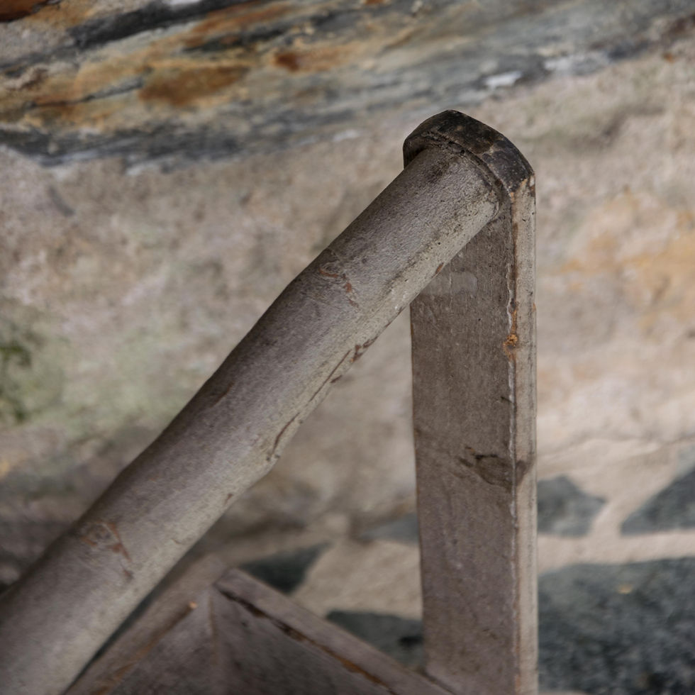 Miniature : Casier en bois patiné avec plusieurs compartiments, décoré d’une plante artificielle, posé sur un tapis et devant un mur en p