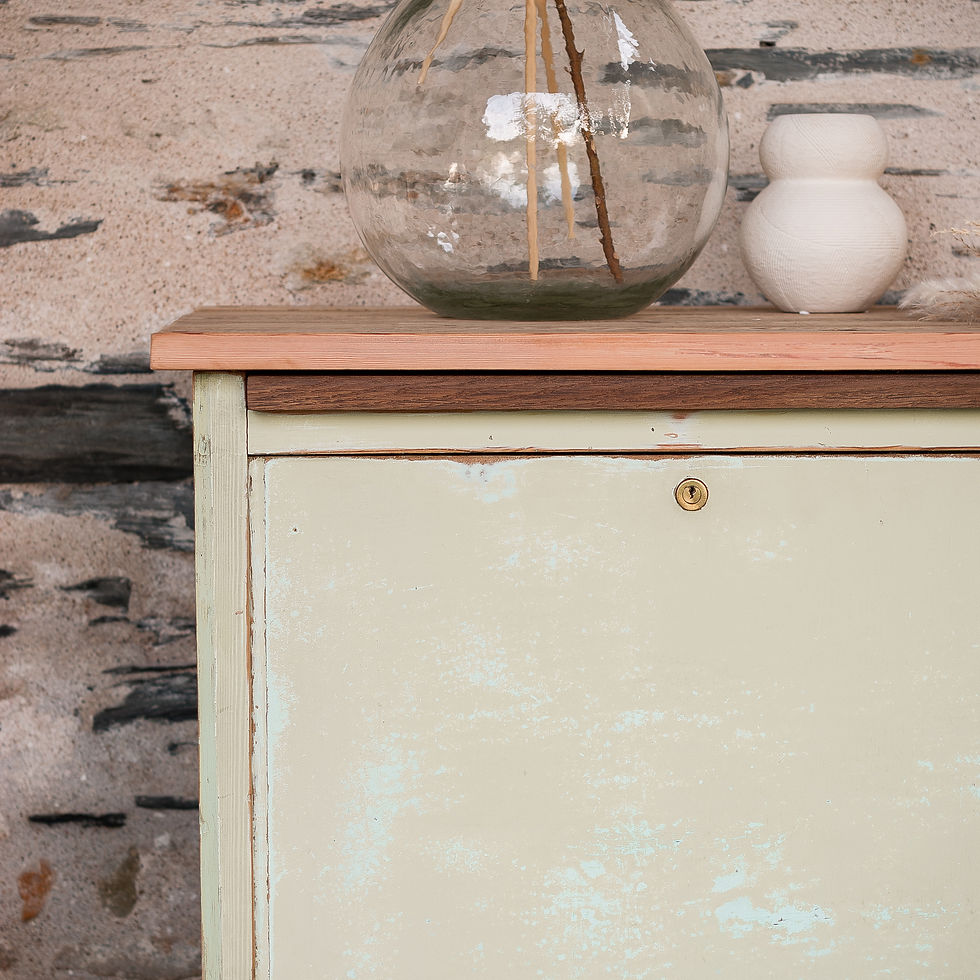 Miniature : MEUBLE D'ATELIER À PORTES COULISSANTES VERT PASTEL WABI SABI