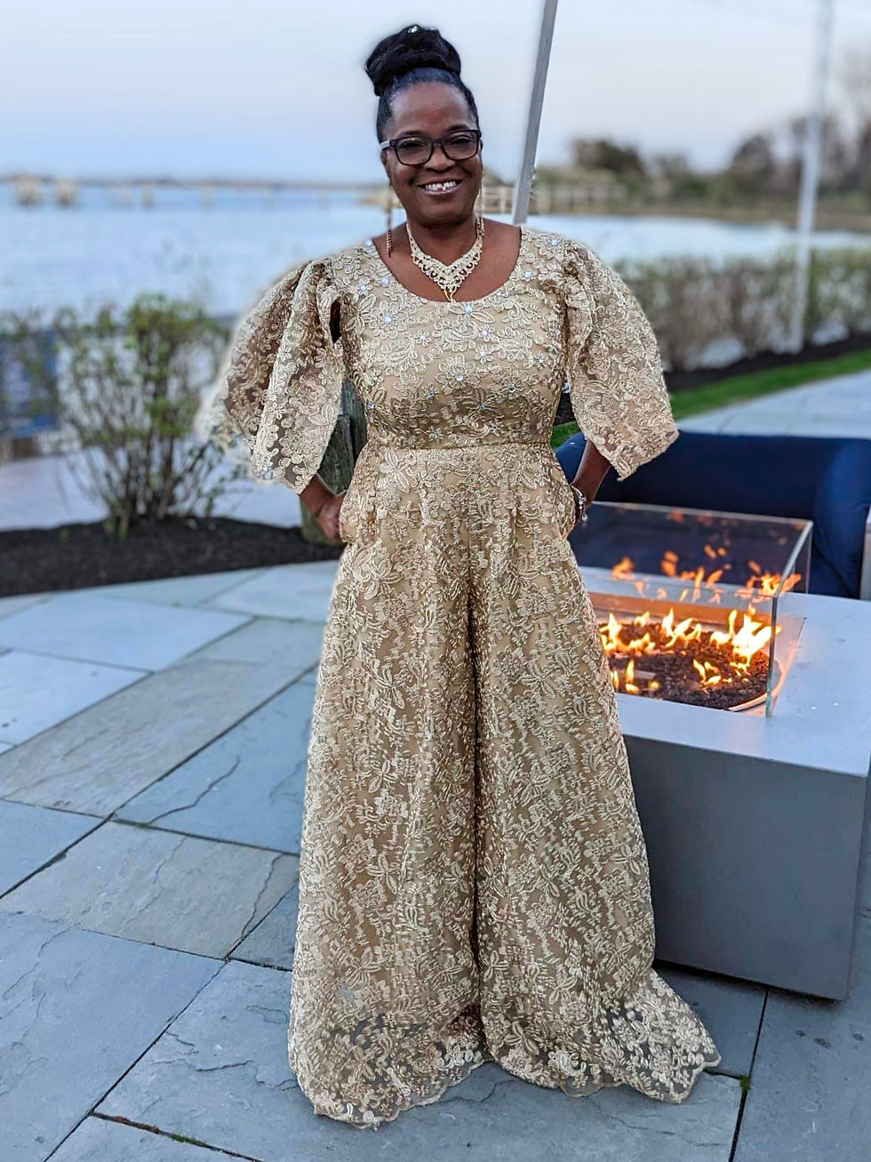 Thumbnail: Luxury lace formal jumpsuit