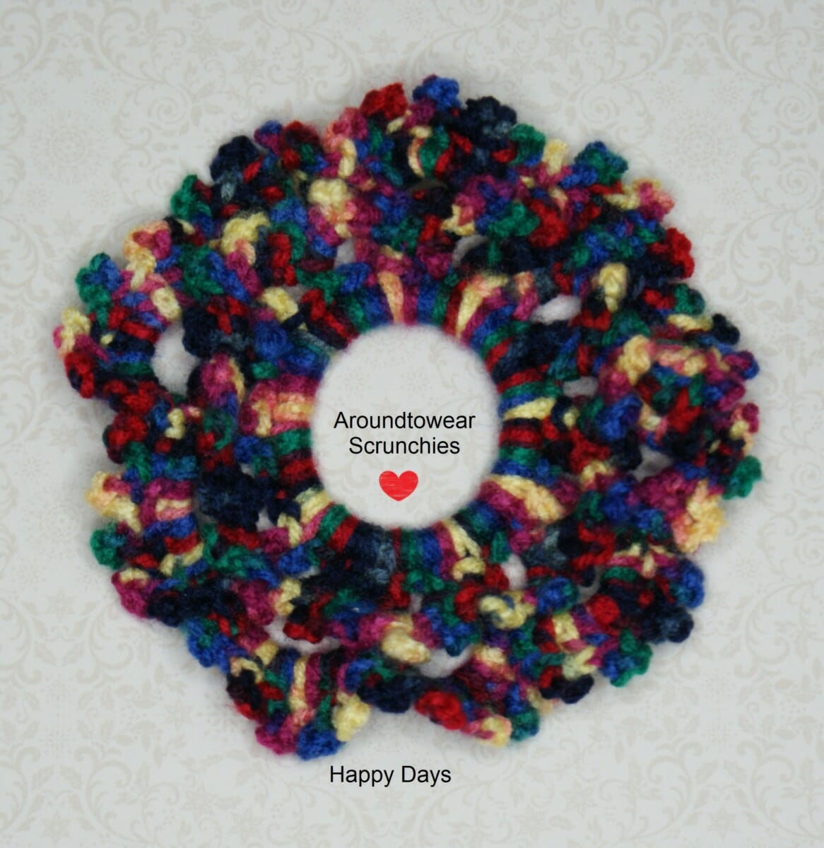 Happy Days - Handmade Flower Hair Tie - Acrylic Yarn