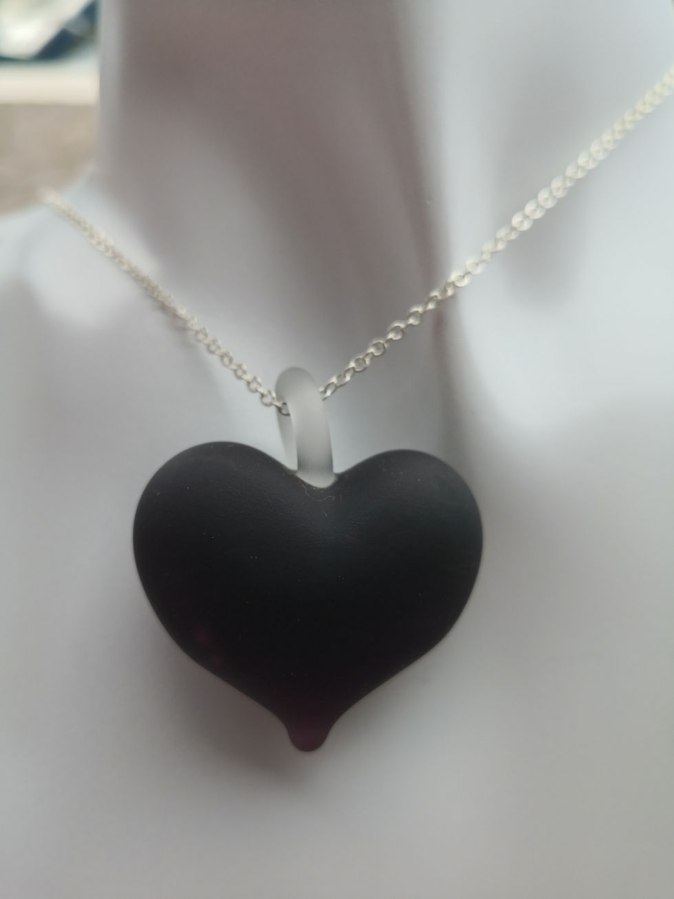 Thumbnail: Frosted Black Murano Glass Pendant
