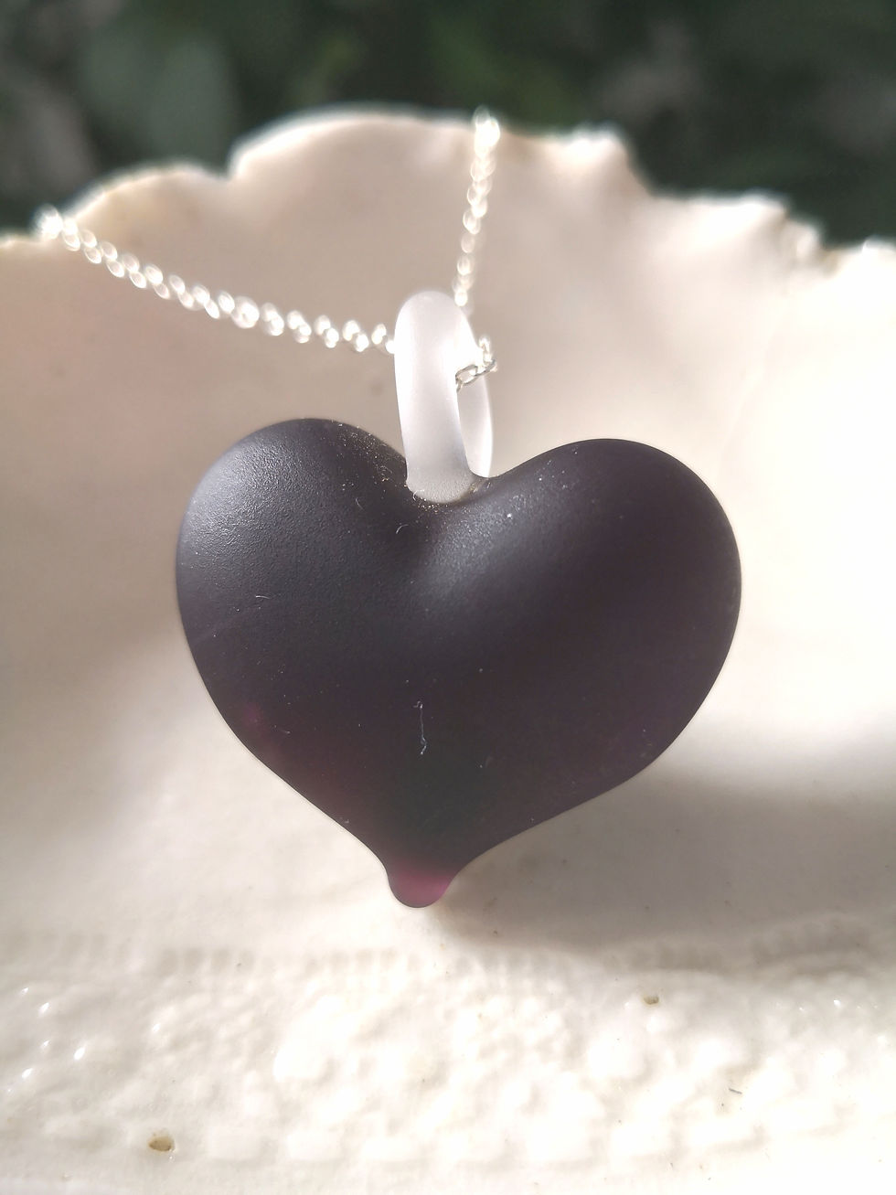 Thumbnail: Frosted Black Murano Glass Pendant