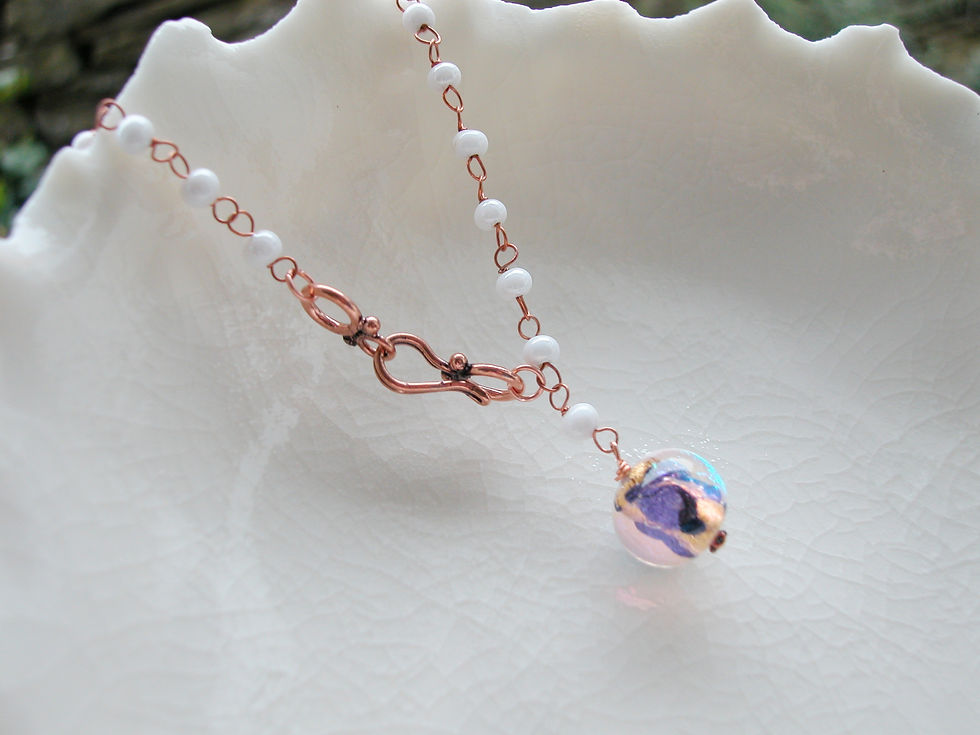 Thumbnail: Murano Dichroic & Copper Adjustable Bracelet