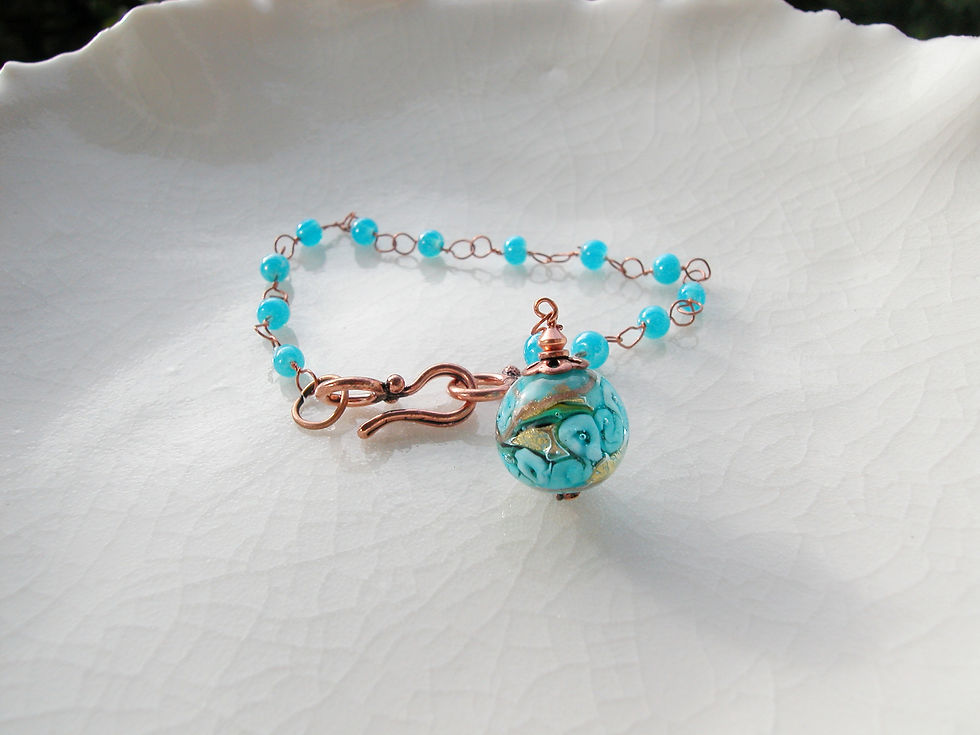 Thumbnail: Murano Fiorato Glass Adjustable Bracelet