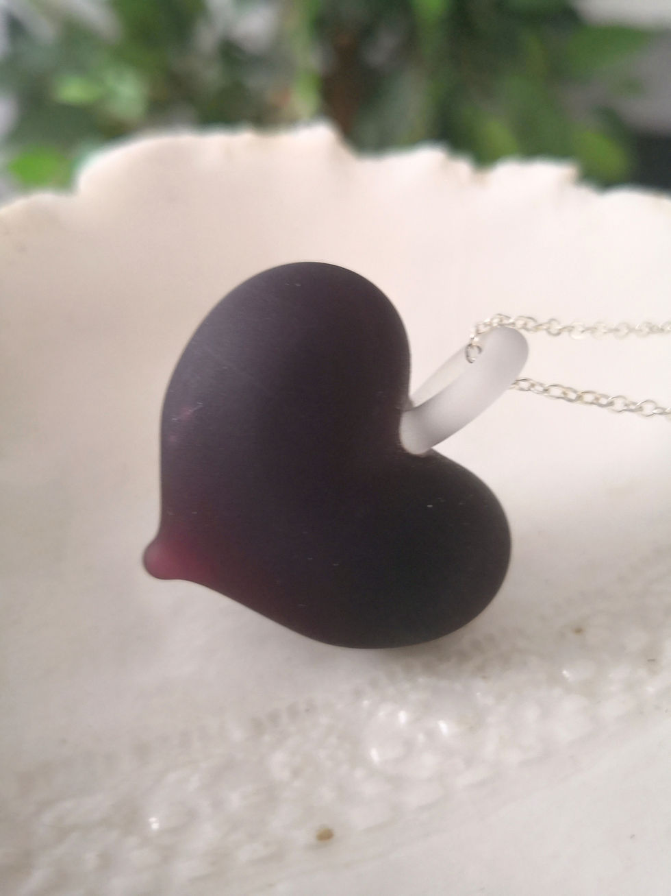Thumbnail: Frosted Black Murano Glass Pendant