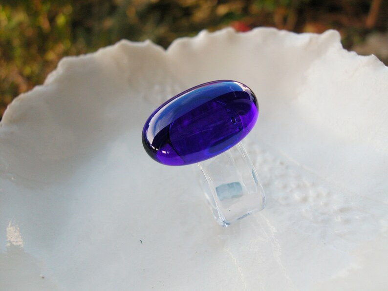 Thumbnail: Cobalt Murano Oval Glass Ring