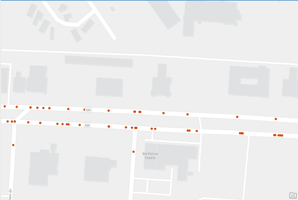 Crash Sites Output after running the Snap tool - Compare it with Figure 17