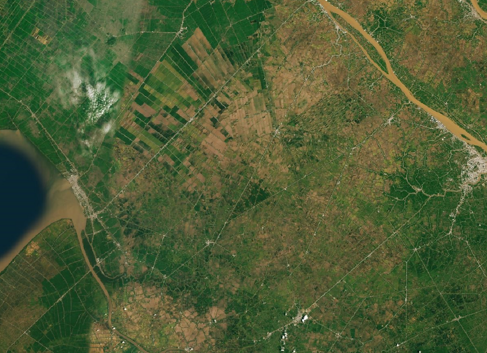 Bing Virtual Earth Optical Imagery over Southern Vietnam (Mekong River Valley Delta)