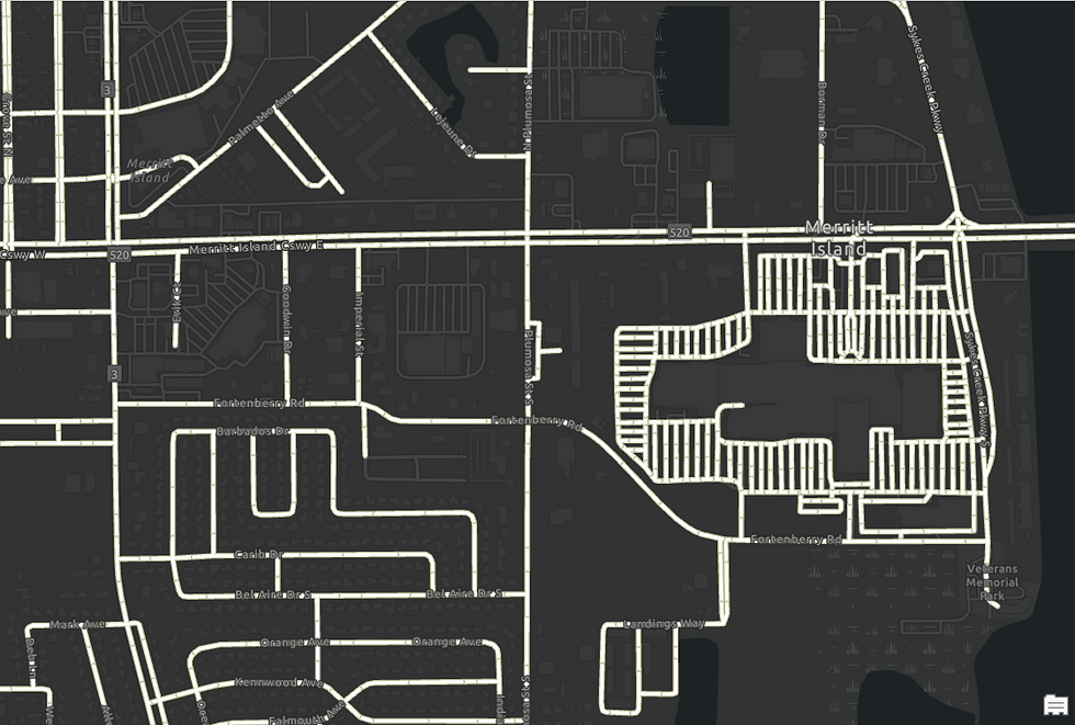 A cross-section of the Road Network Layer visualized on ArcGIS Pro