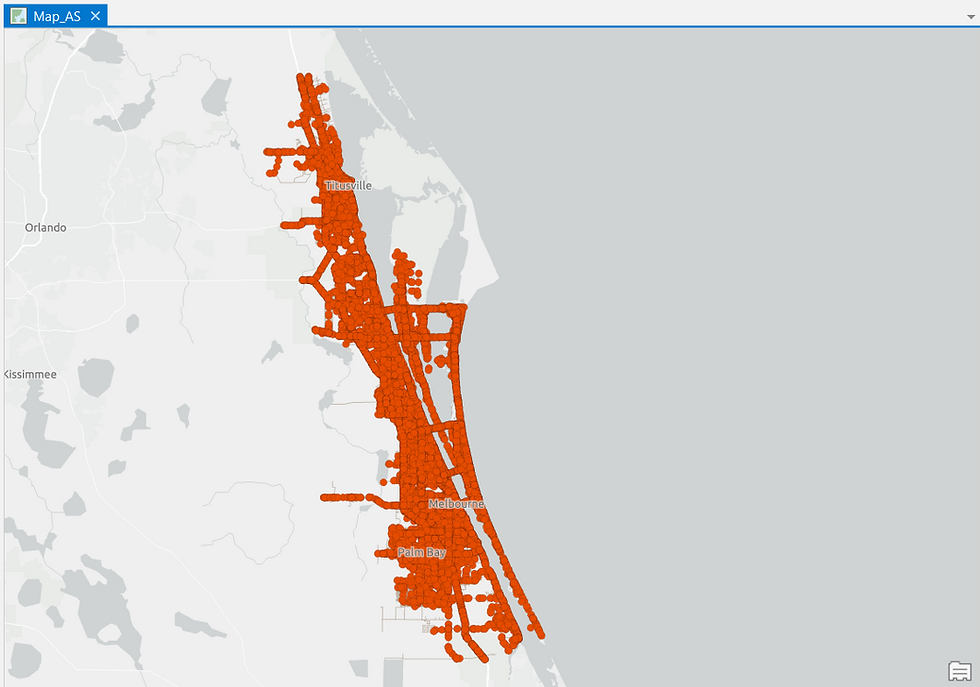 Plotting Vehicle Crash Records on a 2D map in Esri ArcGIS Pro