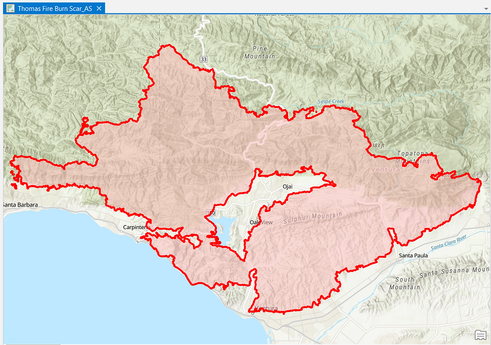 Burn Scar, California Wildfire