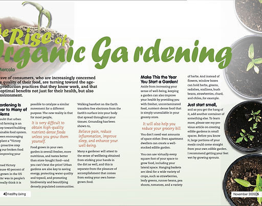 magazine layout about gardening