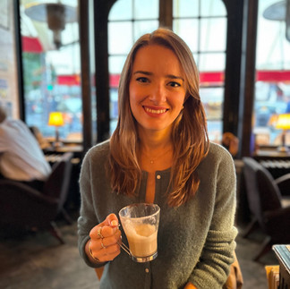 Annie having a Cappucino