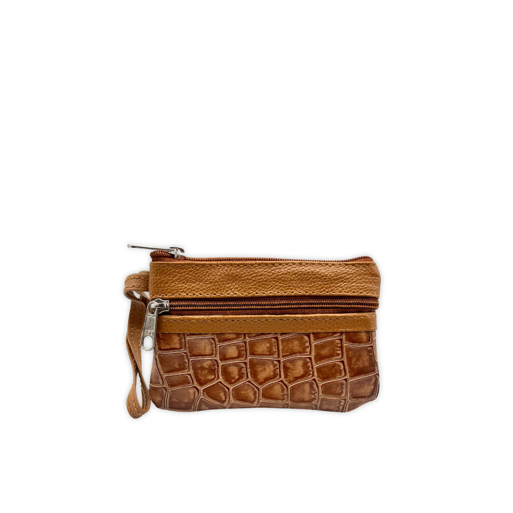 AL&M Candy Crocodile Leather Coin Purse Wallet