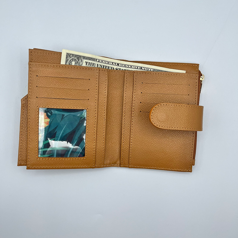 Thumbnail: AL&M Tocai Honey Liz Leather Medium Corner Zip Wallet | Tocai Honey Liz Wallet