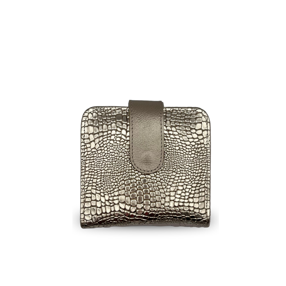 AL&M Gold Lacost Leather ID Vivi Wallet | Gold Lacost Wallet