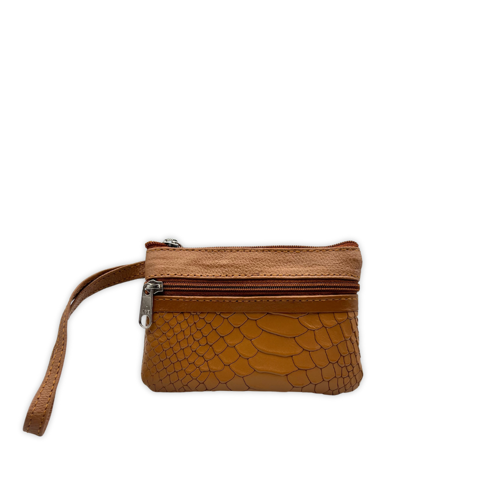 AL&M Candy Python Leather Coin Purse Wallet