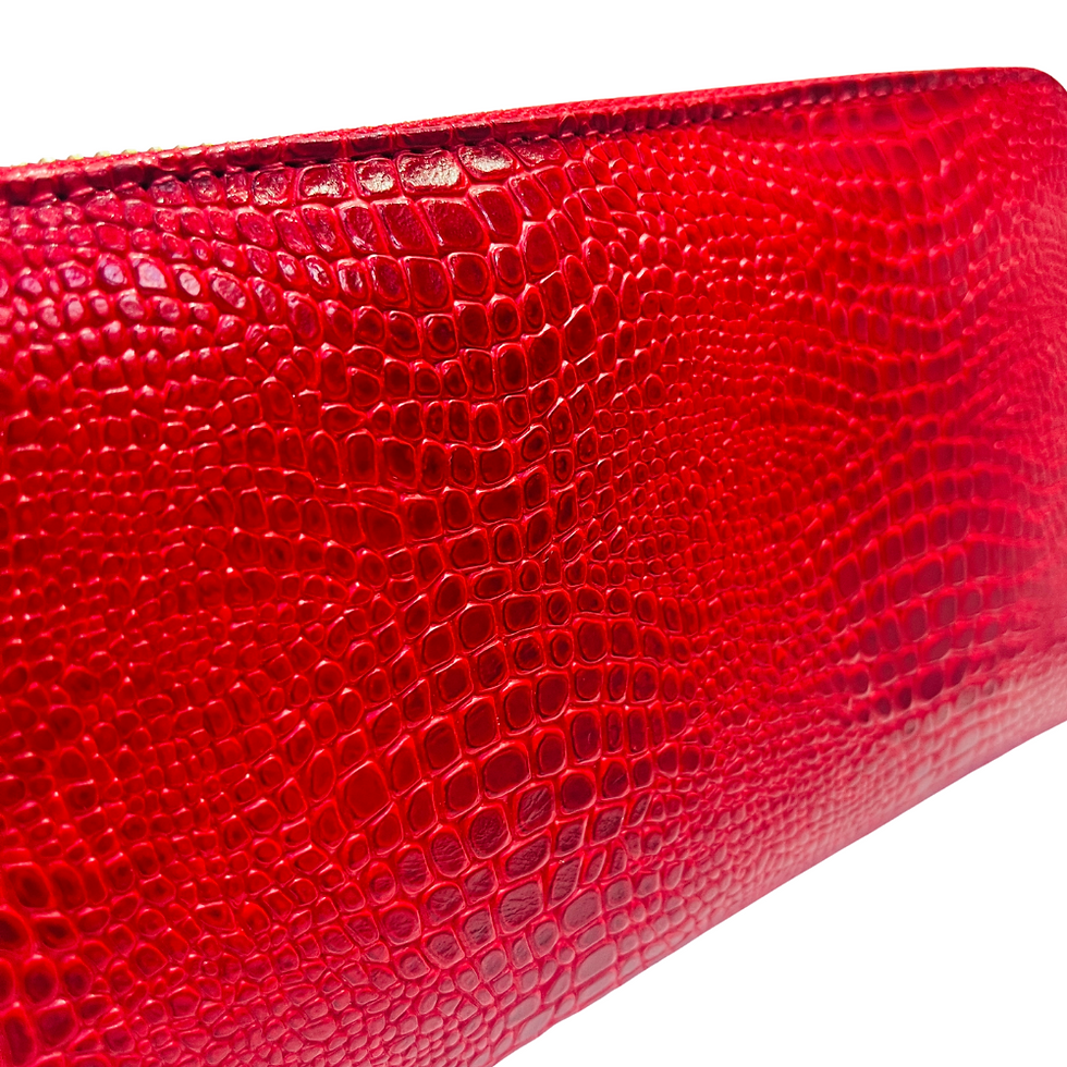 Thumbnail: AL&M Red Lacost Leather Quarter - Zip Wallet