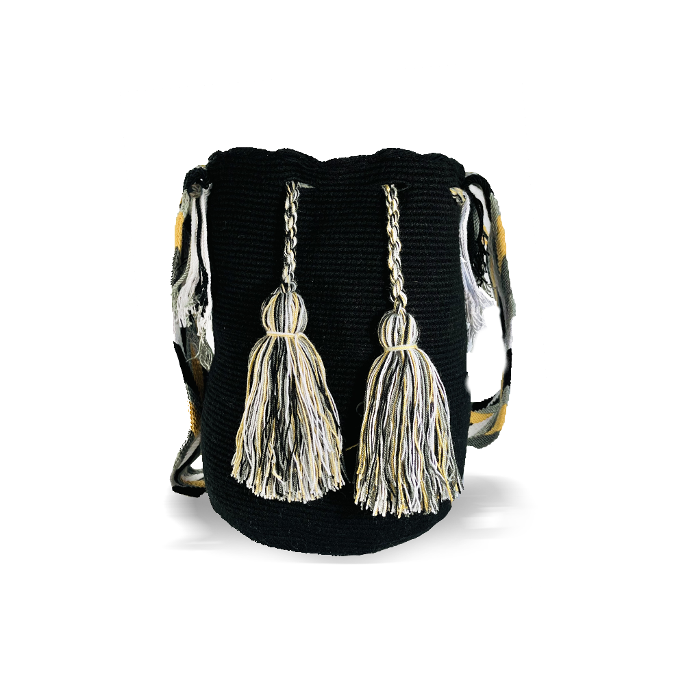 AL&M Wayuu Handmade Bag (Mochila) Black Solid/GWC Jimeuya Large