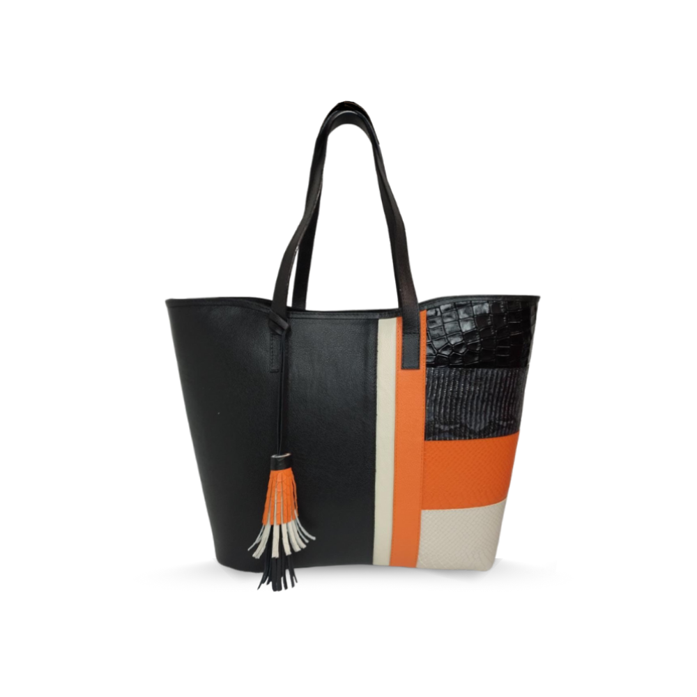 AL&M Black Carryall Anny Leather Shoulder Bag