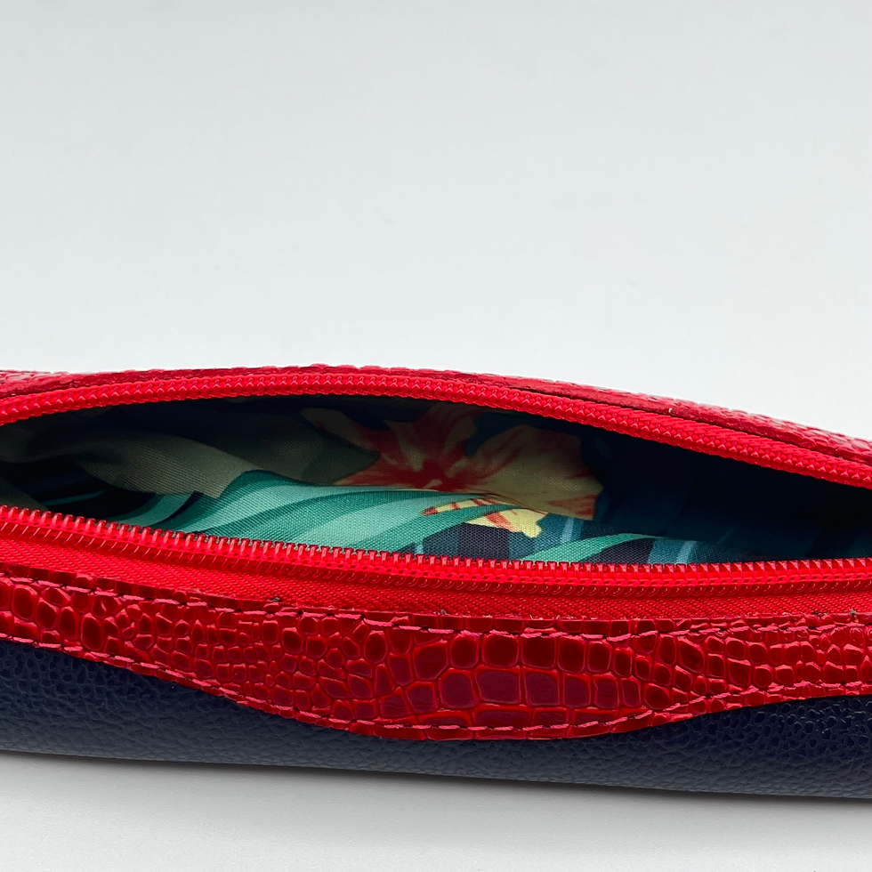 Thumbnail: AL&M Blue Red Leather Pencil Pouch Case