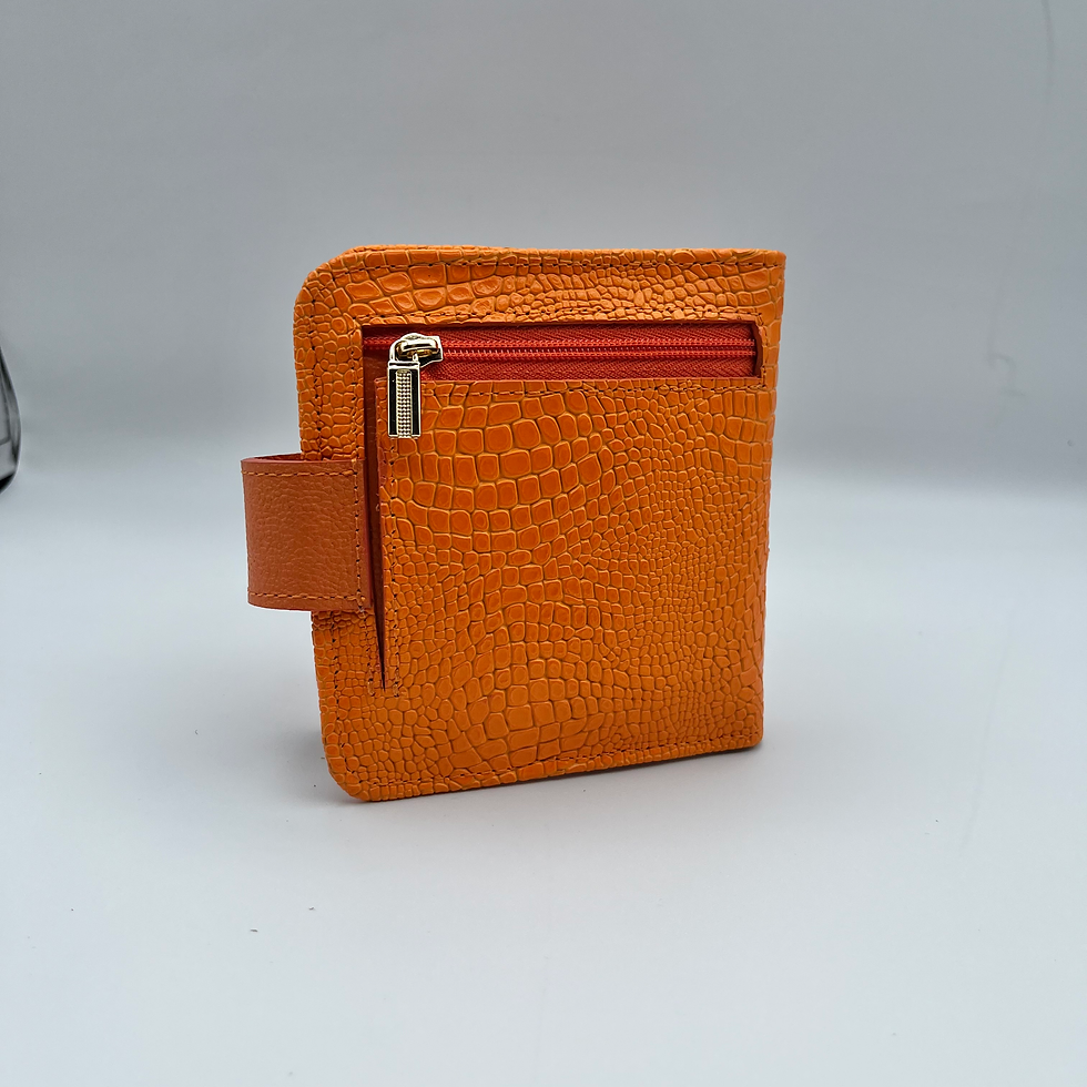 Thumbnail: AL&M Orange Lacost Leather ID Vivi Wallet | Orange Lacost Wallet