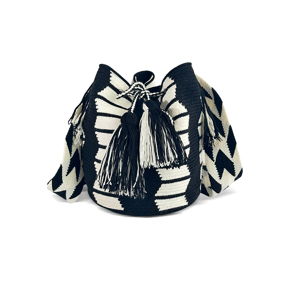 Miniatura: Blanco - Negro Bolso Wayuu Diseño/Bolsos Wayuu Colombianos/ Moda Wayuu