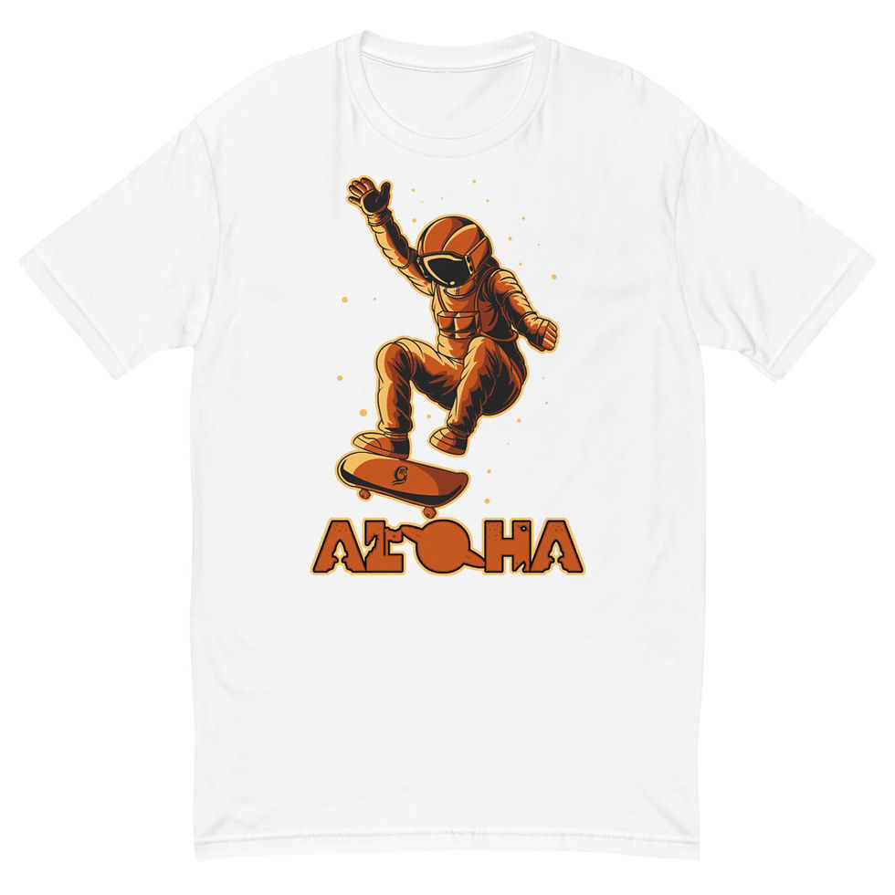 Thumbnail: Astronaut Skateboarding ALOHA  BRONZE- Super soft shirt