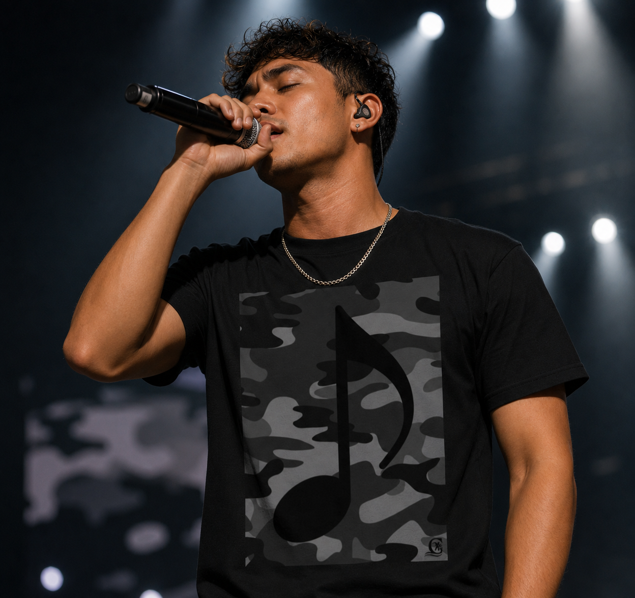 Camo Music note - Unisex Super soft T-shirt