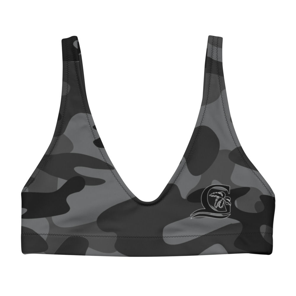 Grey Camo - Women's padded bikini top