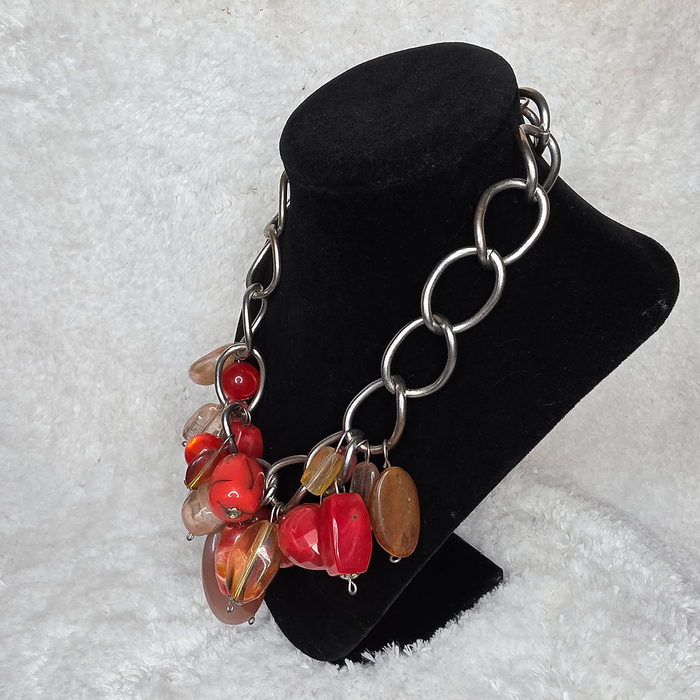 Thumbnail: 1950's Chunky Glass Bead Necklace