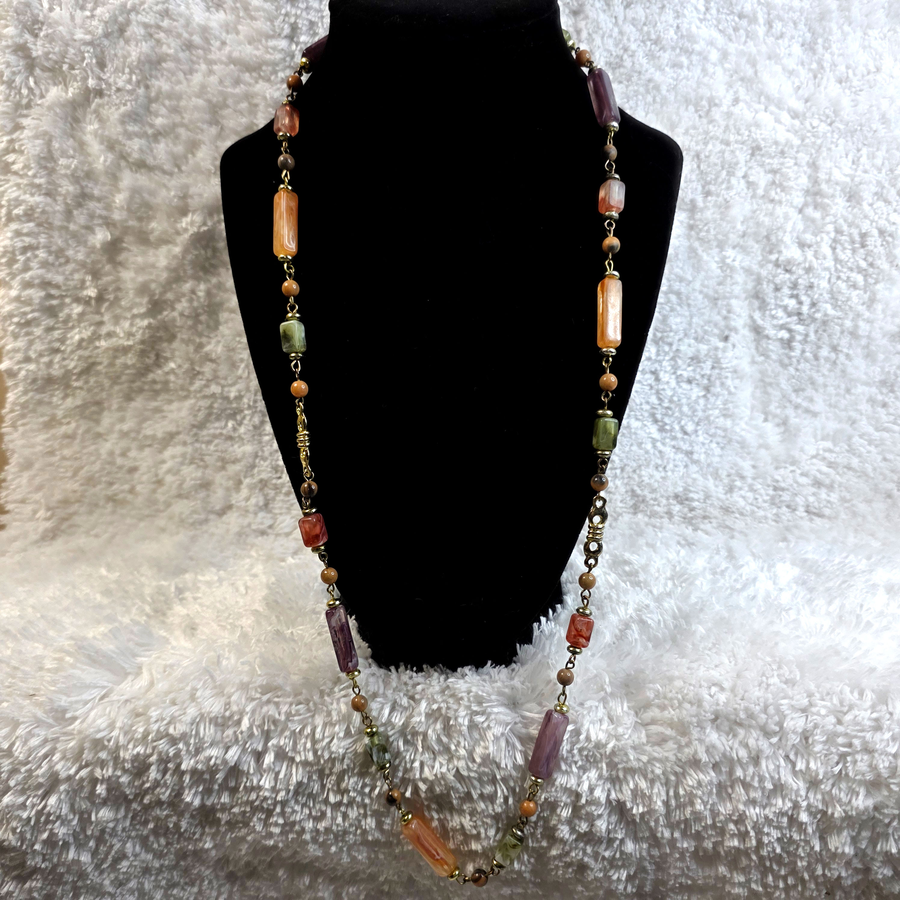 Rainbow Faux Agate Necklace