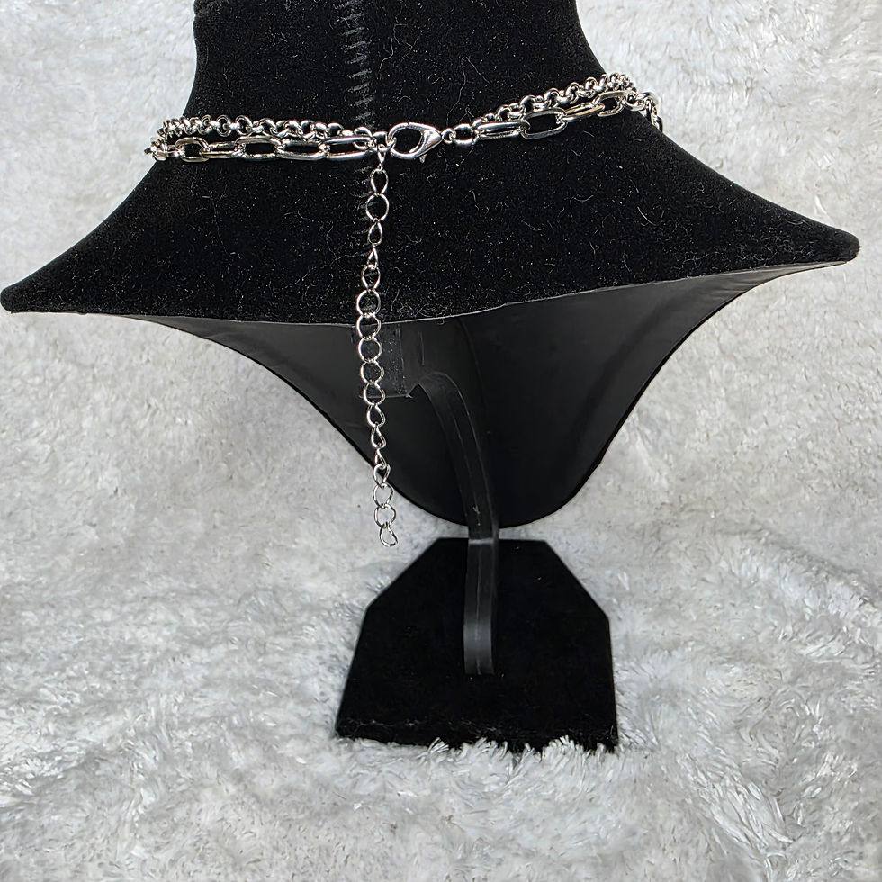 Thumbnail: Louis Vuitton Inspired Silvertone Necklace & Earrings Set