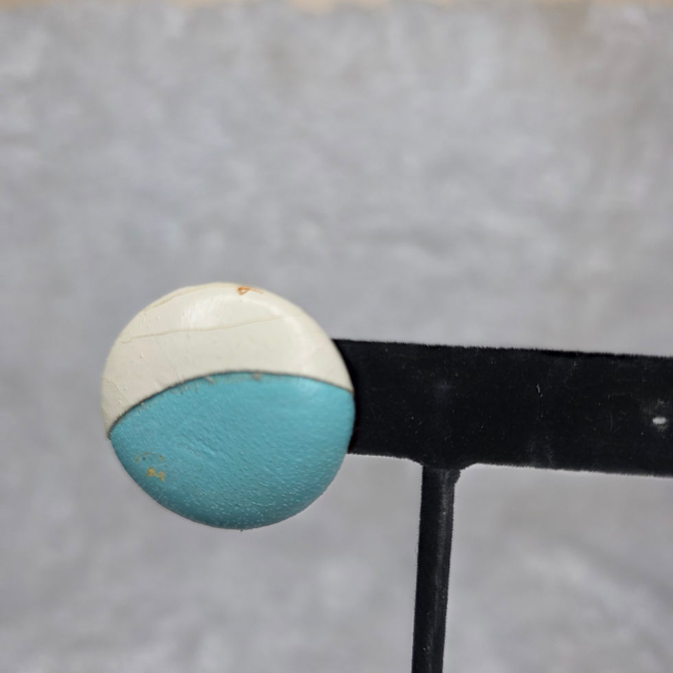 Thumbnail: Vintage 1950's Leather Button Earrings
