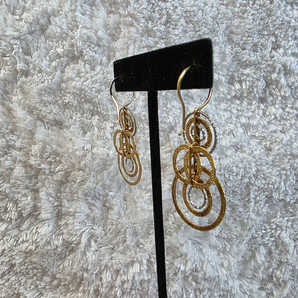 Thumbnail: Hawser Circle Dangle Earrings - Sterling & Goldtone