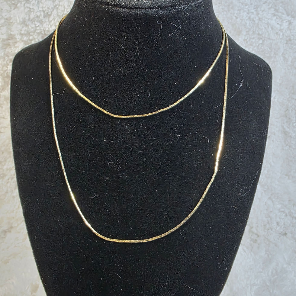 Thumbnail: Adjustable 1 or 2 Strand Goldtone Necklace with Sliding Adjuster