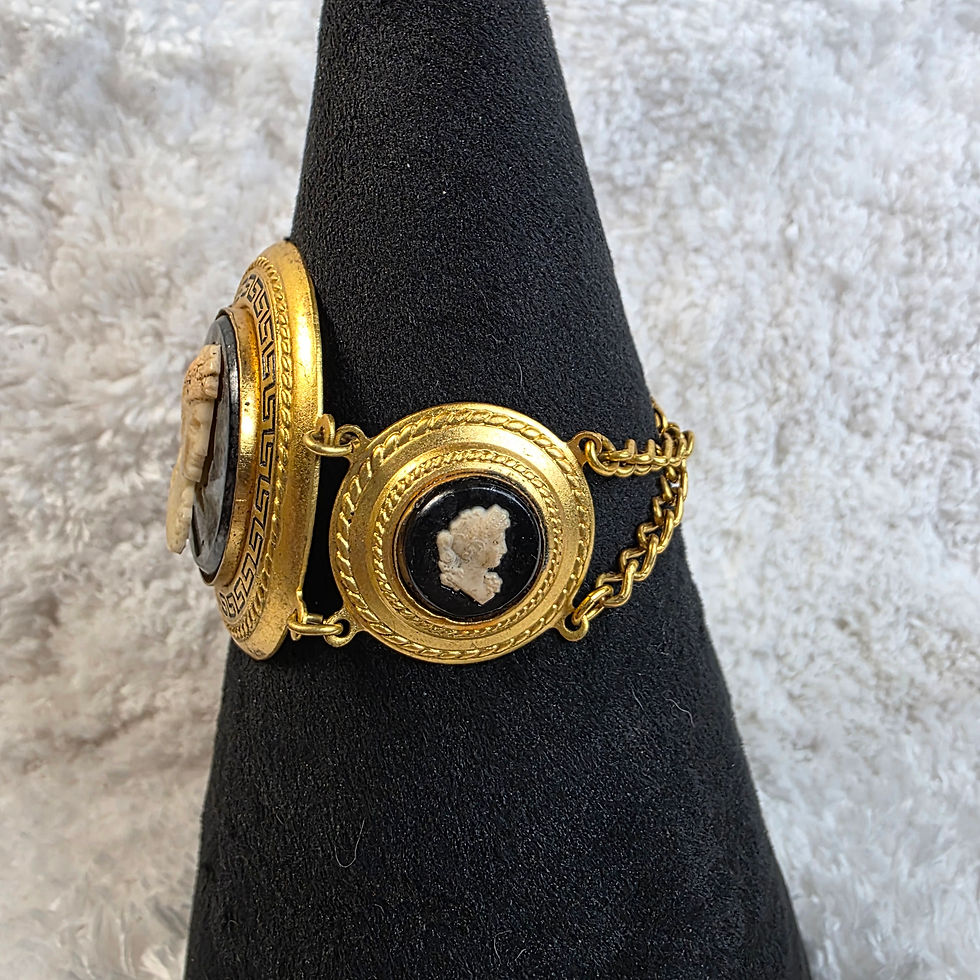 Thumbnail: Goldtone Cameo Trio Bracelet