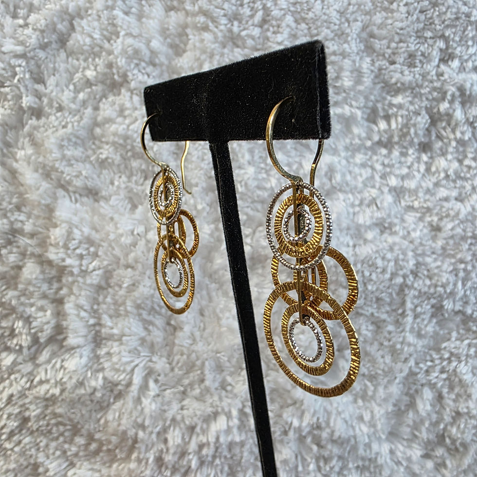Thumbnail: Hawser Circle Dangle Earrings - Sterling & Goldtone