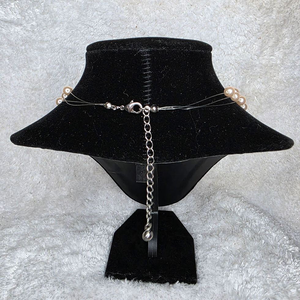 Thumbnail: 3 Strand Faux Pearls on Clear Strands