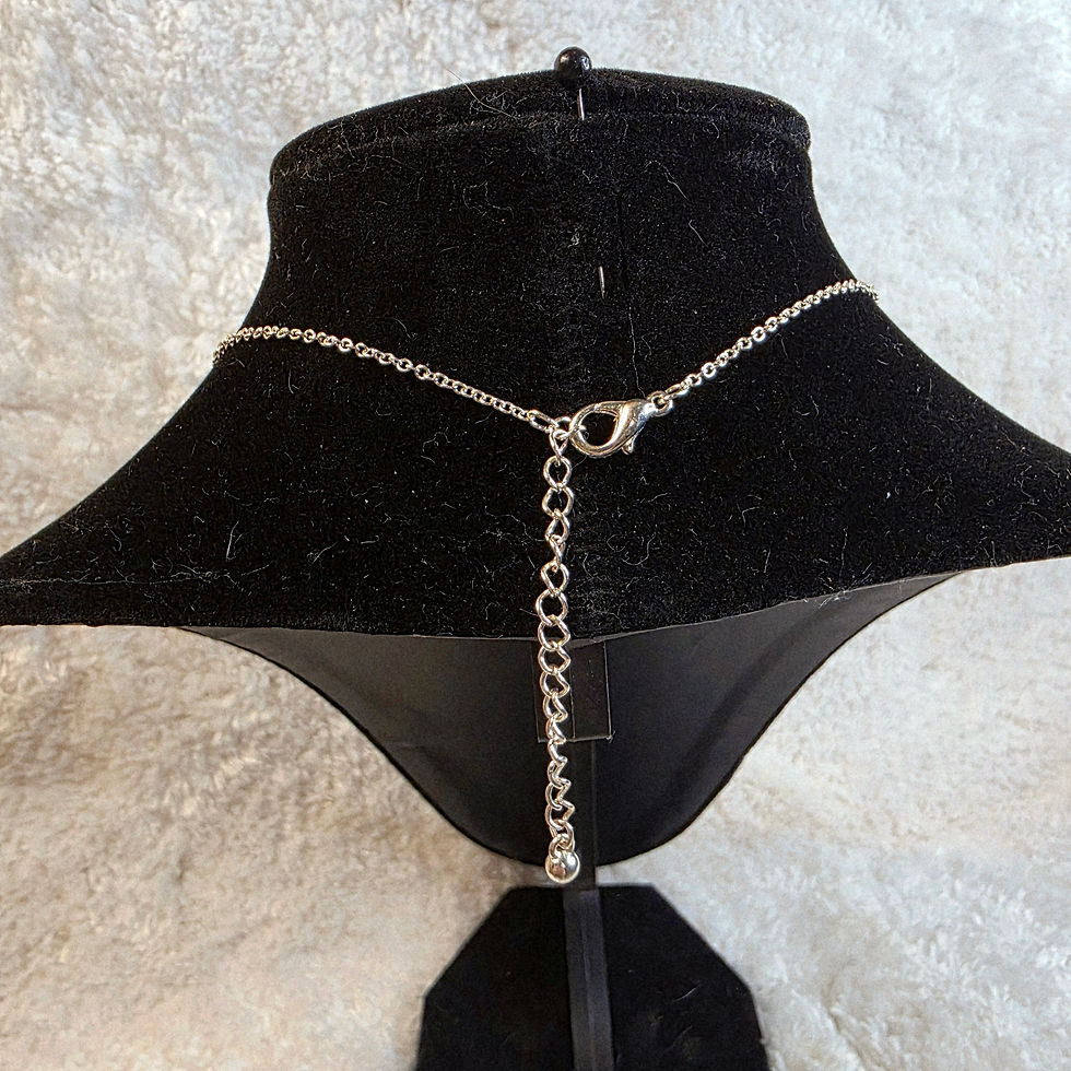 Thumbnail: Silvertone Necklace with Deep Purple Rhinestones