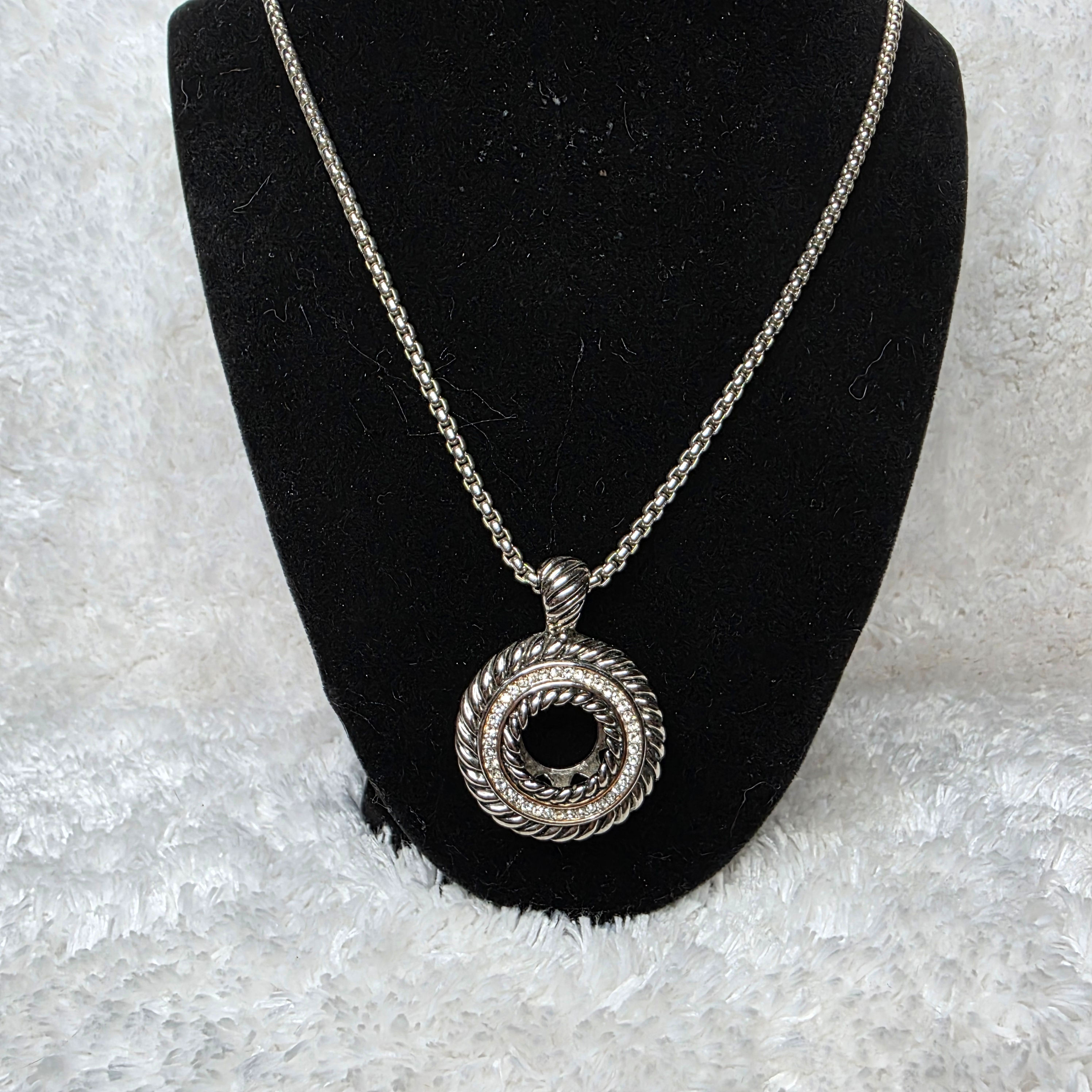 Brighton Silvertone & Crystal Necklace "Fire in the Crystals"