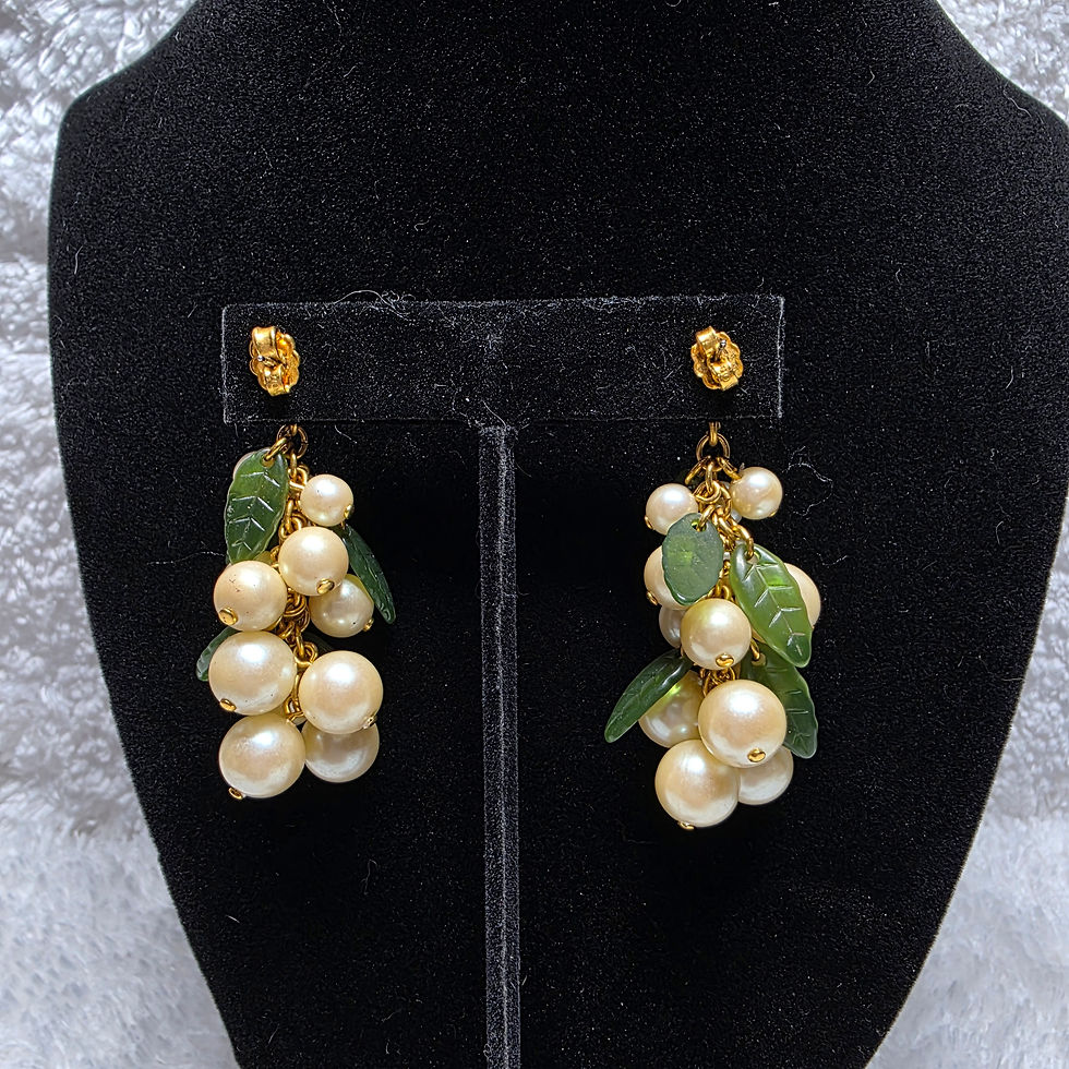 Thumbnail: 1992 Avon Faux Pearl & Resin Earrings