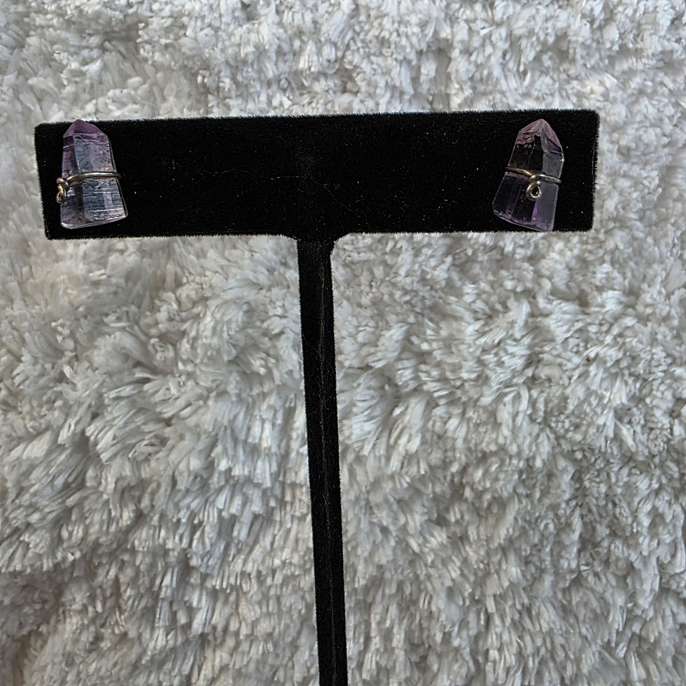 Thumbnail: Raw Amethyst Earringsss - Stunning!