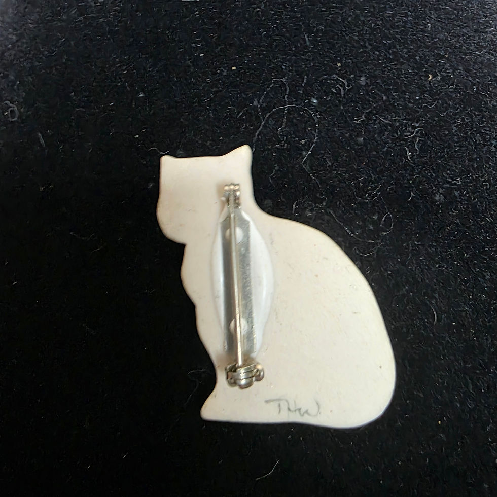 Thumbnail: Vintage Hand Signed Cat Pin