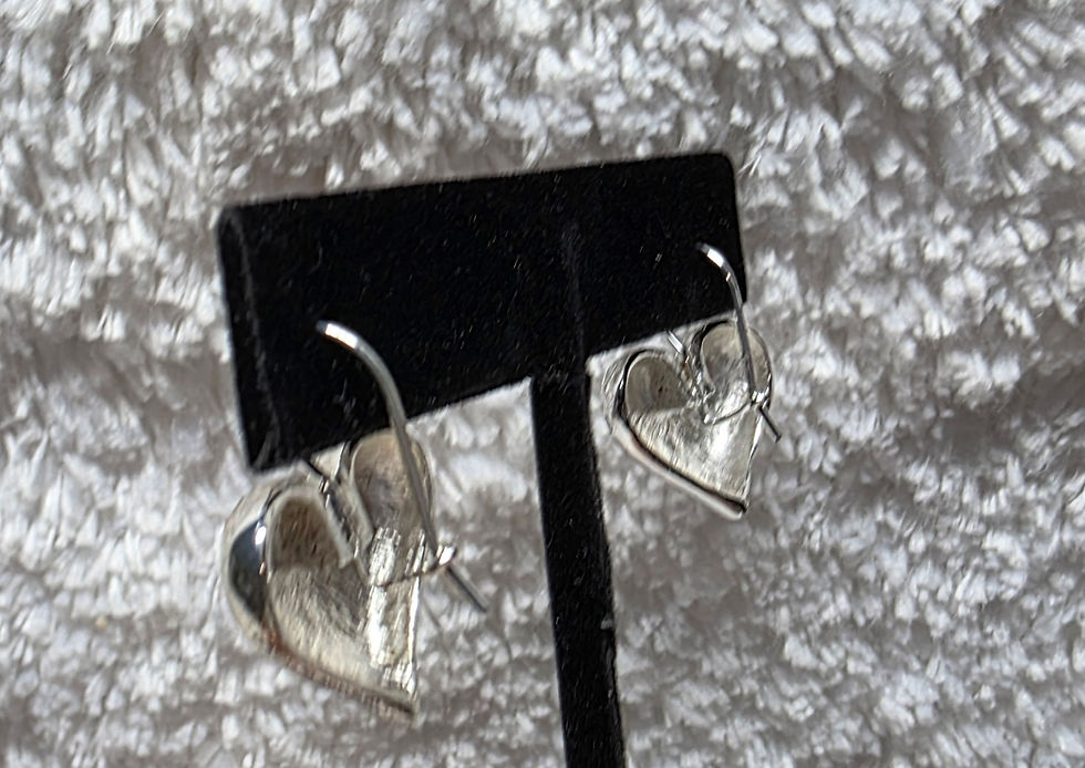 Thumbnail: Vintage 2004 Avon Silvertone Heart Earrings