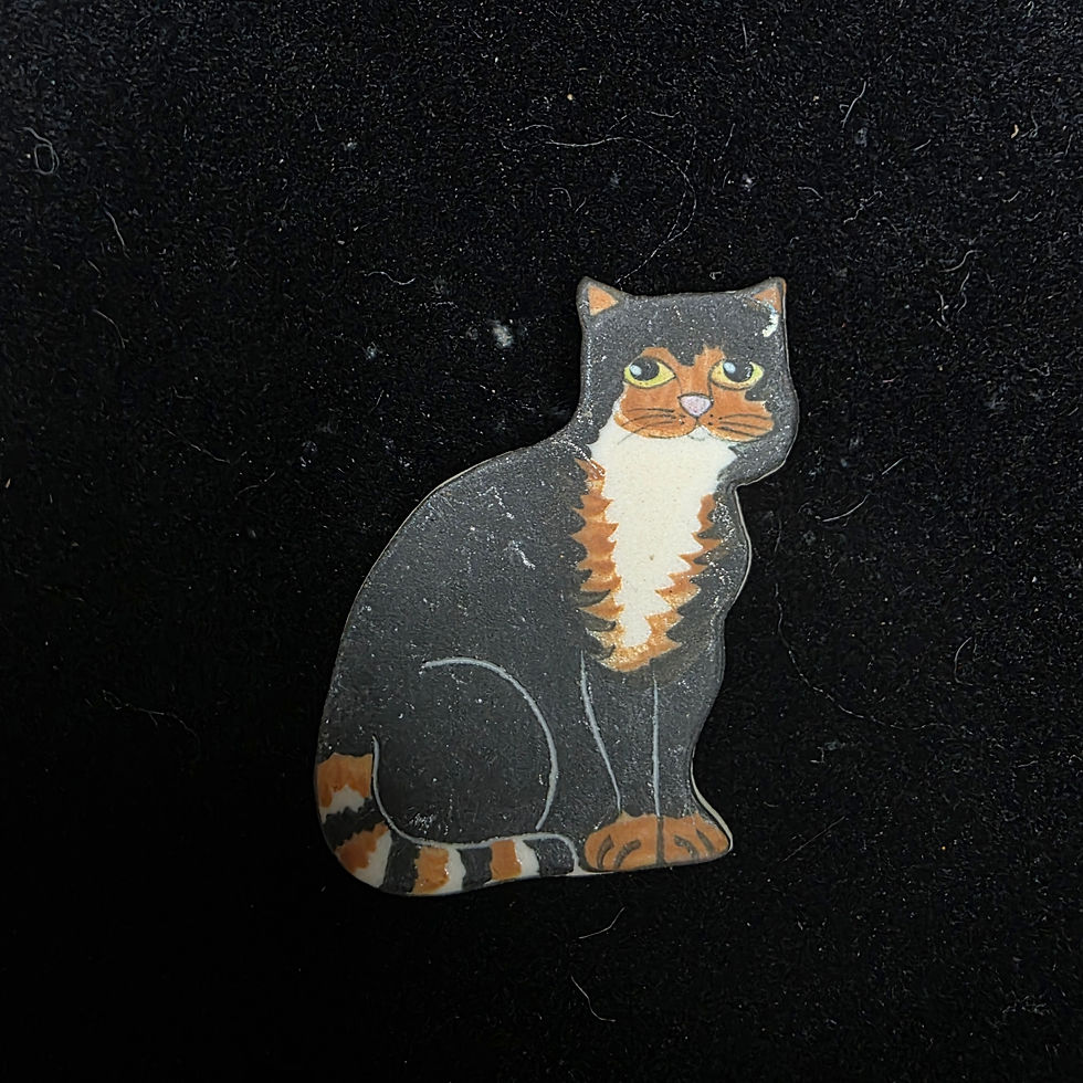 Thumbnail: Vintage Hand Signed Cat Pin