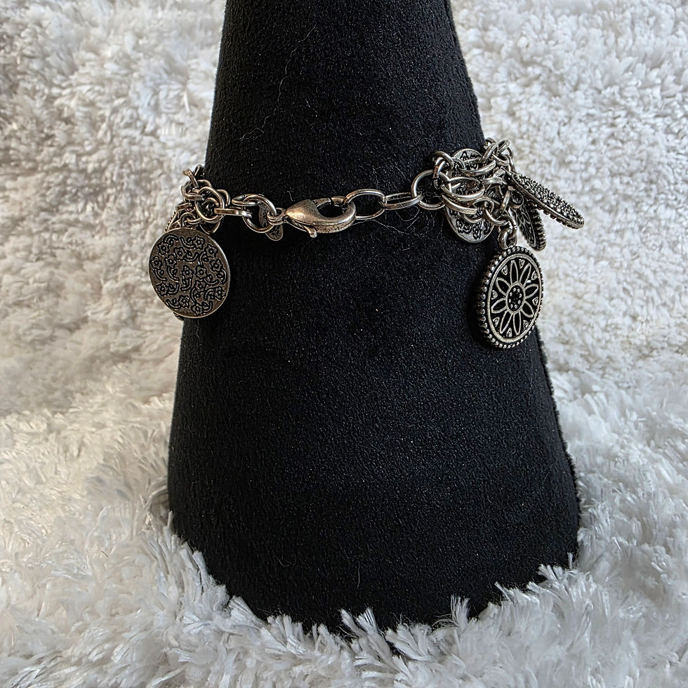 Thumbnail: Premiere Designs Silvertone 2 Strand Dangle Charm Bracelet