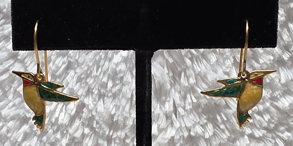 Thumbnail: Vintage 2001 Avon Garden Fun Hummingbird Earrings